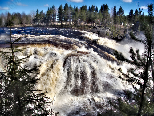 Jockfall, waterfall in the north of Sweden photo