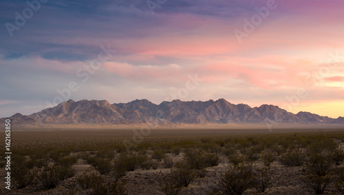 Sunset cloudy day Red Rock Canyon Panorama view photo