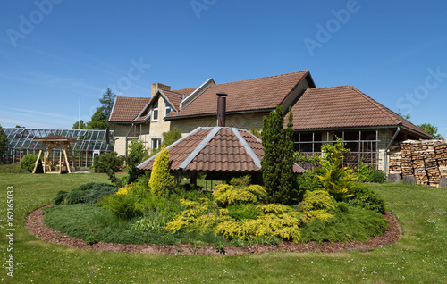 Rural cottage and garden.