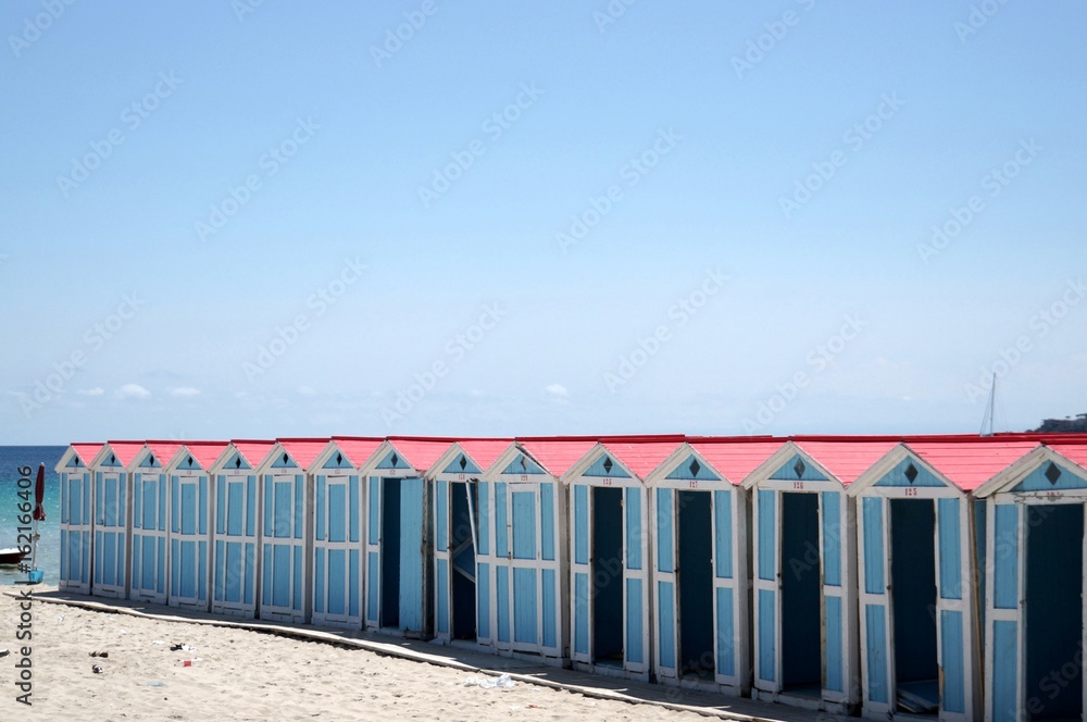 Naklejka premium Beach huts in Mondello