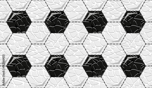Soccer ball leather seamless pattern