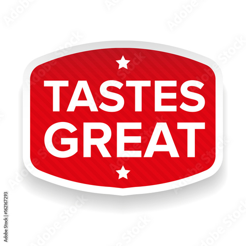 Tastes Great sticker vector