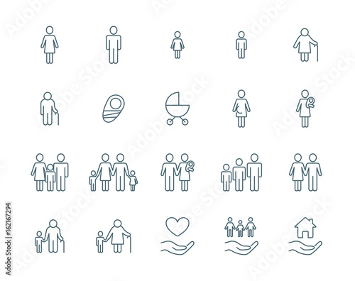 Family vector icons