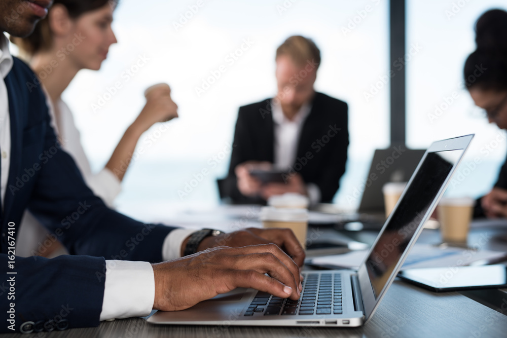 Team of business person works together. Concept of teamwork Team of business person works together. Concept of teamwork