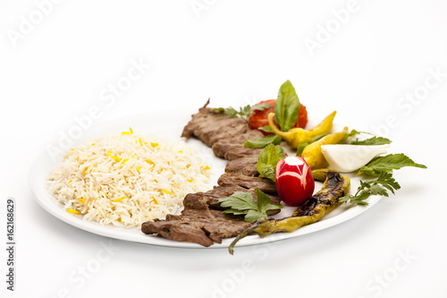 Low Angle View of Persian Lamb Kebab photo