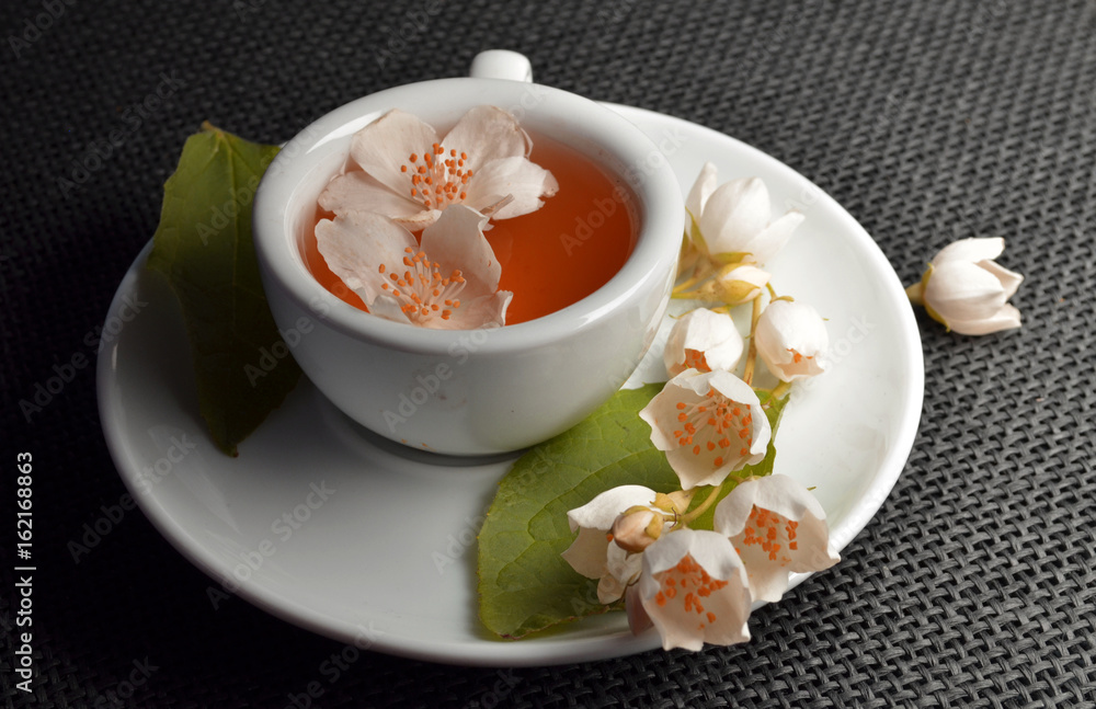 jasmine tea with fresh flowers jasmine tea with fresh flowers