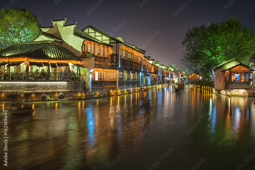 Old town of Wuzhen at night