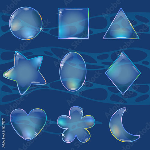 Different shaped bubbles in water / Naturalistic view and different shaped bubbles under the water
