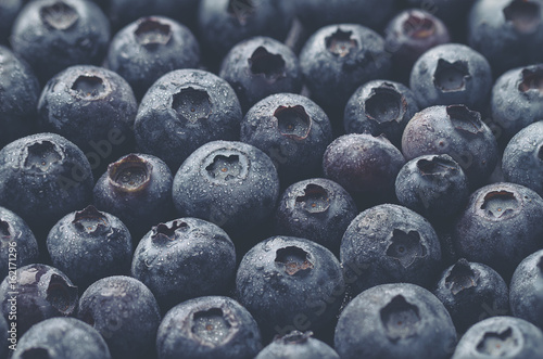 Foto Macro Closeup of Fresh Tasty Blueberry Berry