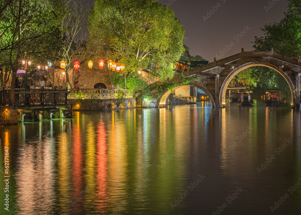Old town of Wuzhen at night