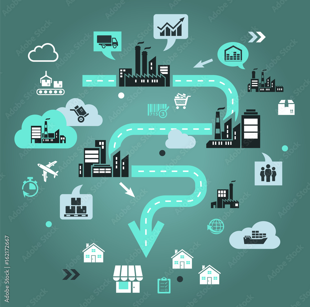 Supply Chain Management Concept Vector Stock Vector Adobe Stock