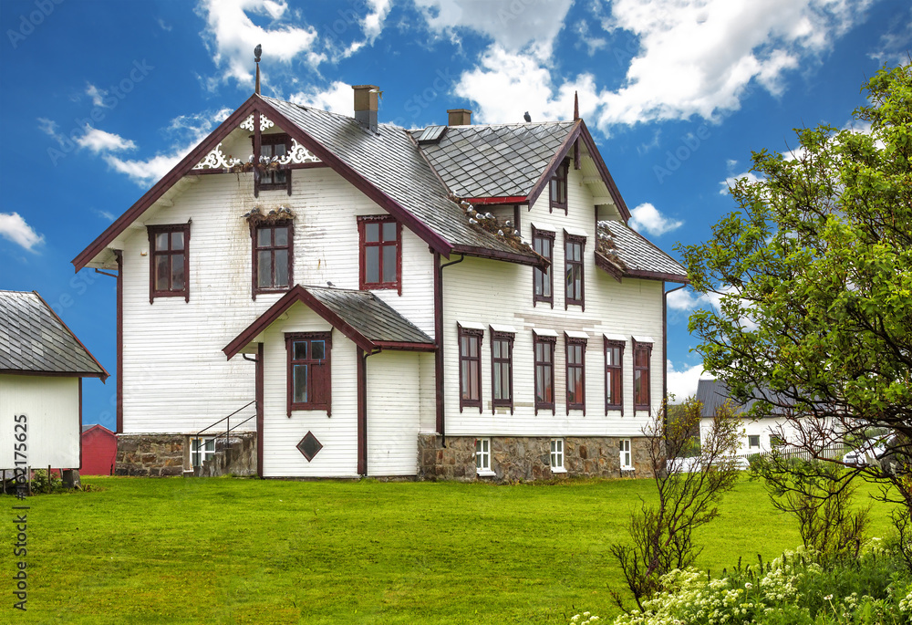 View of old norwegian house in Andenes. View of old norwegian house in Andenes.