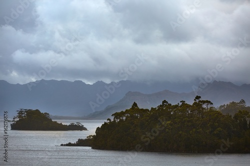 Mysterious lake landscape photo