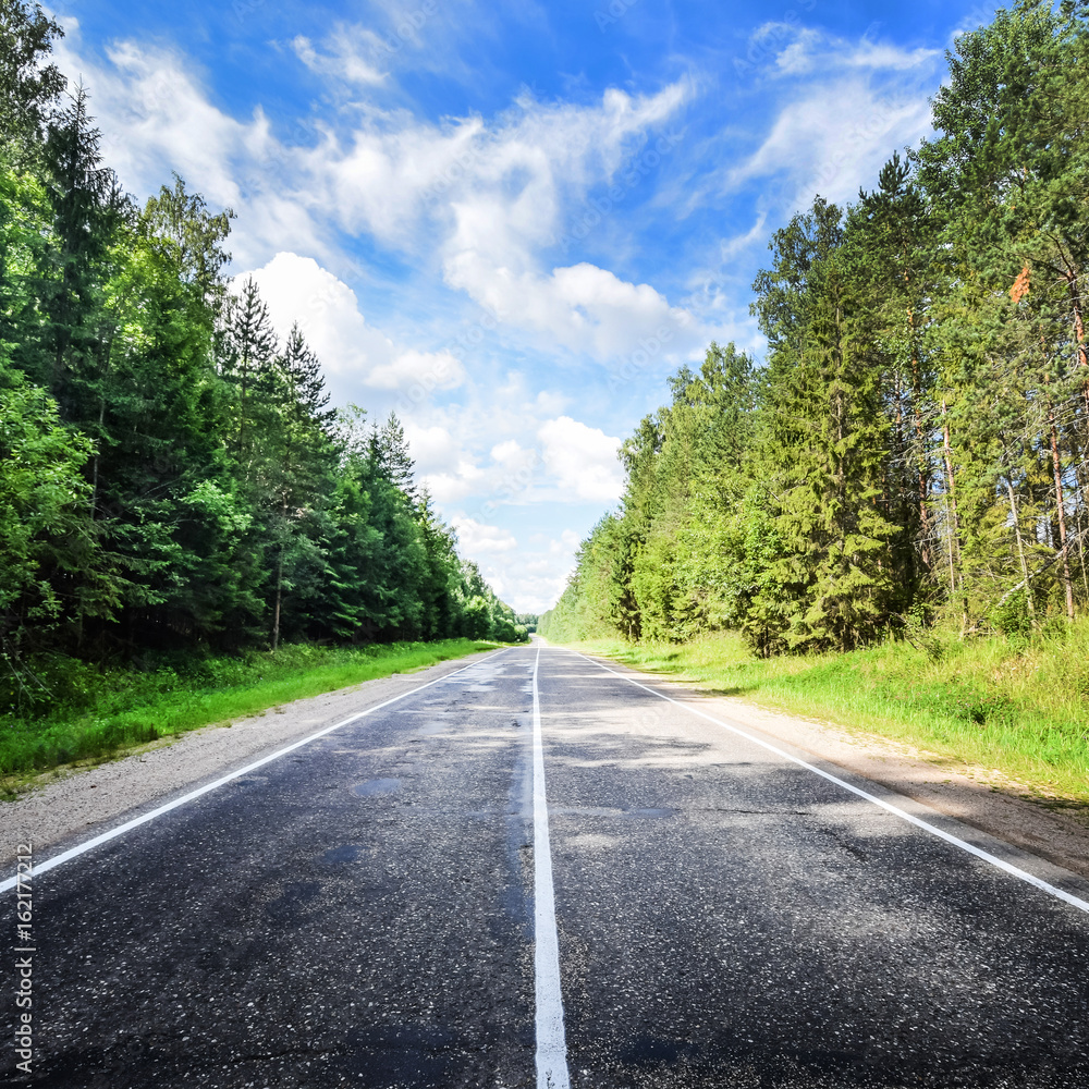 Fototapeta premium Summer road panorama