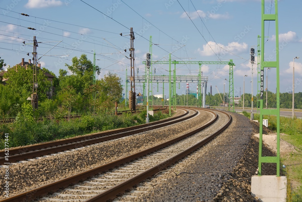 Railway tracks closeup