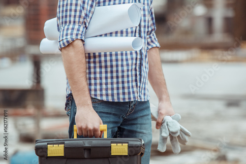 Male work building construction engineering occupation project photo