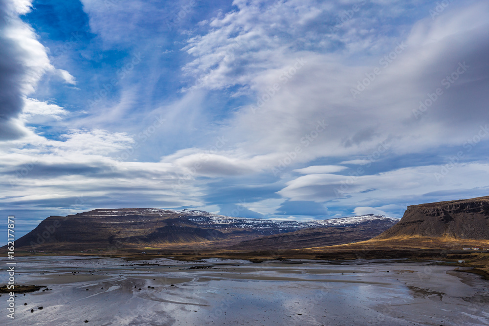 Dramatic cloudscape near Laugarvatn village, Iceland