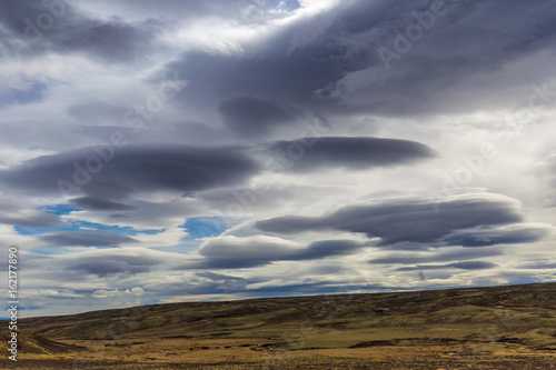 Dramatic cloudscape near Laugarvatn village, Iceland