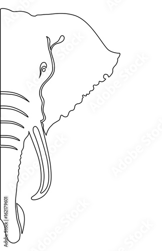 Elephant. Coloring book vector illustration