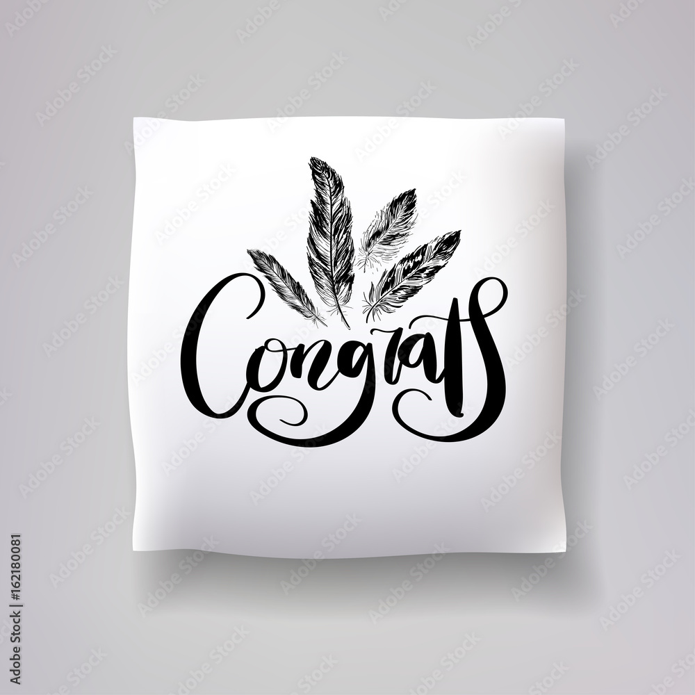 Realistic 3d throw pillow models with lettering print. Apartment interior design elements. Vector cushions collection.