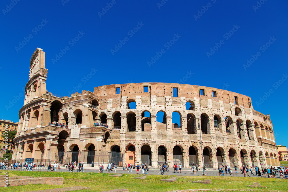 View of Colosseum in Rome at daytime. Italy, Europe