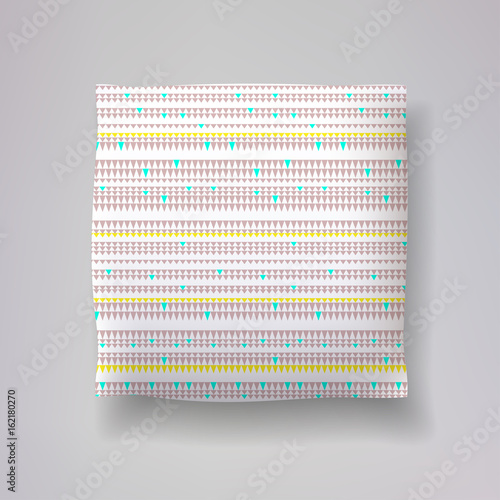 Realistic 3d throw pillow models with lettering print. Apartment interior design elements. Vector cushions collection.