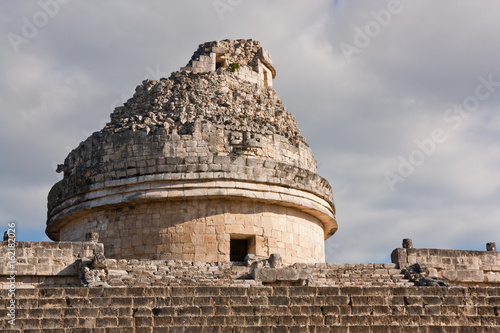 Maya observatory detail in Chichenitza, Yucatan, Mexico photo