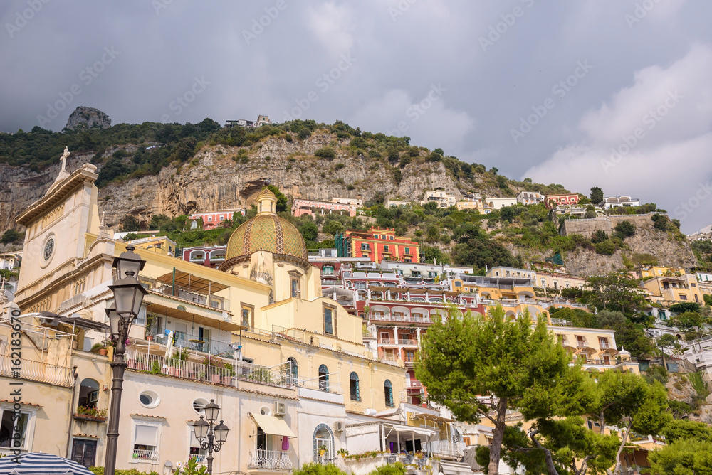 Buildings of Positano town in Italy