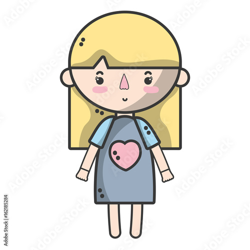 tender girl child with pijama and hairstyle