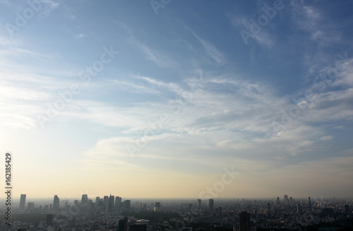 青空と雲・日本の東京都市景観（新宿や池袋方面を望む） © Ryuji