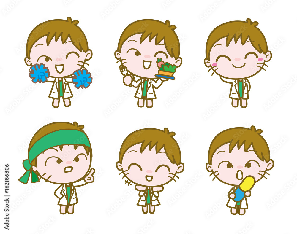 Set of Cartoon Doctor Character, Vector illustration Set of Cartoon Doctor Character, Vector illustration