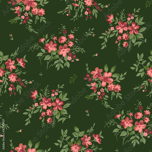 Seamless floral bouquet pattern