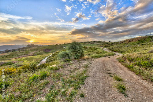 Dirt Road through Mediterranean landscape on the island of Cyprus