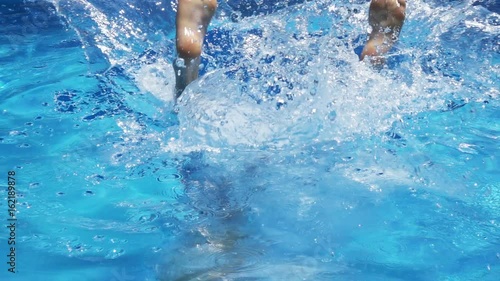 Young Man Dive in Swimming Pool,Slow Motion