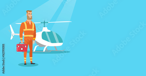Doctor of air ambulance vector illustration.
