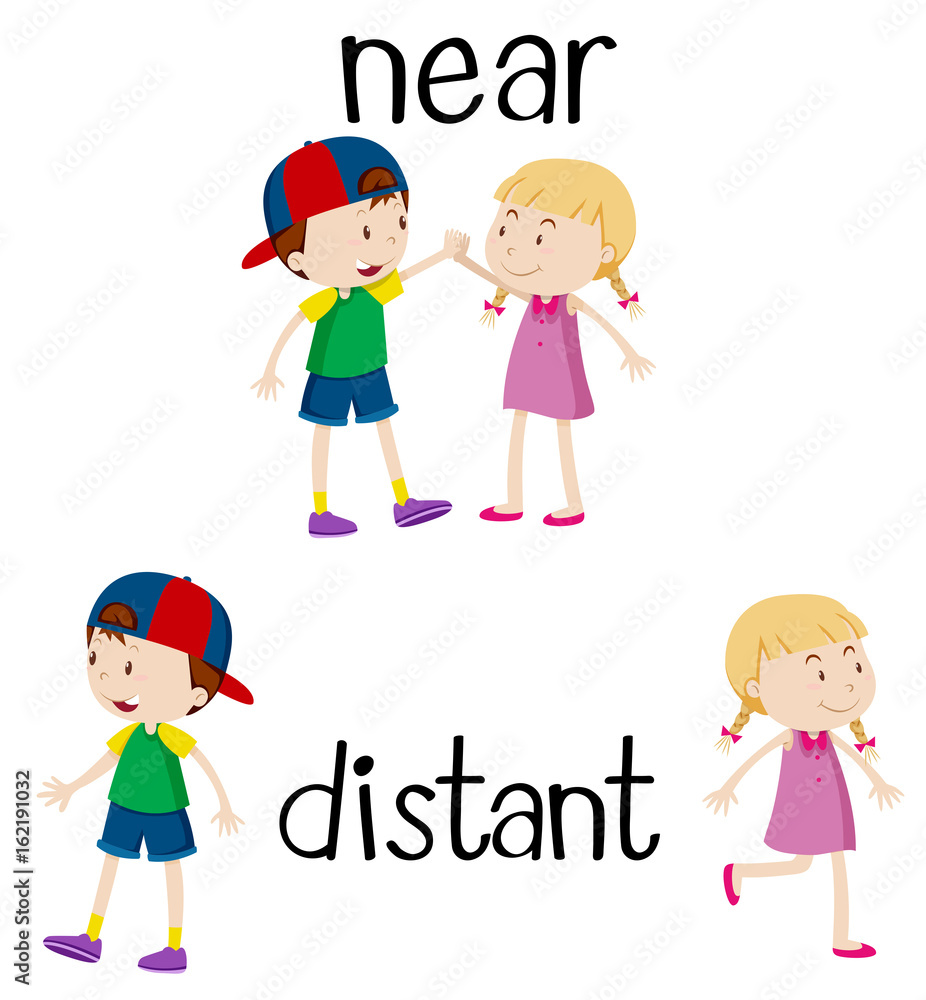 Opposite words for near and distant Opposite words for near and distant