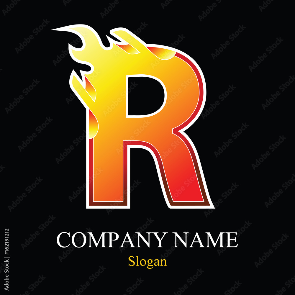 Fire R Icon R Alphabet In Fire