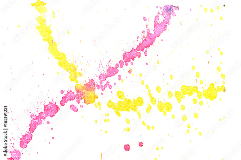 Abstract yellow red ink splash