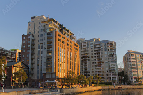 Apartment buildings at Pyrmont in Sydney  Australia. Apartment blocks in the modern suburb of Pyrmont in Sydney  Australia.