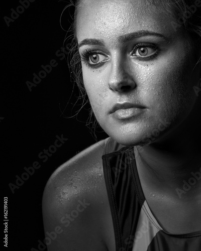 фотографія Female athlete sweating