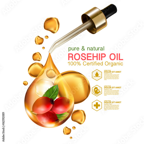 Rose hip oil natural cosmetic skin care