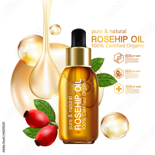 Rose hip oil natural cosmetic skin care