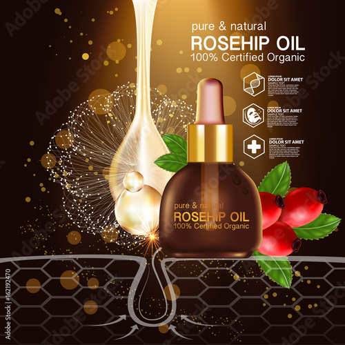 Rose hip oil natural cosmetic skin care