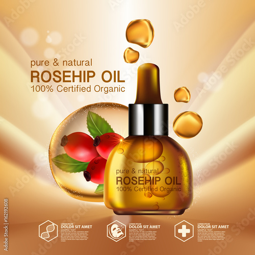 Rose hip oil natural cosmetic skin care