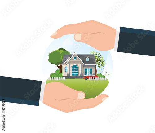 House insurance concept isolated on background.