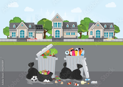 Rubbish and dirty area at the street of the village.