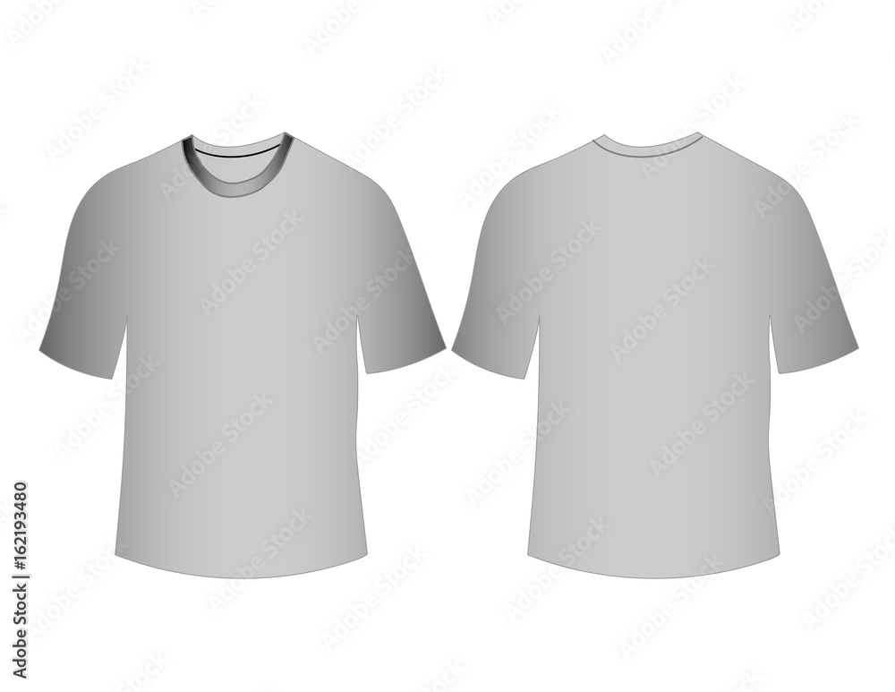 shirts back and front gray color white bachground shirts back and front gray color white bachground