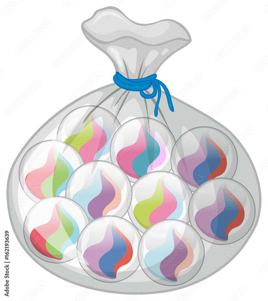 Bag of colorful marbles Bag of colorful marbles