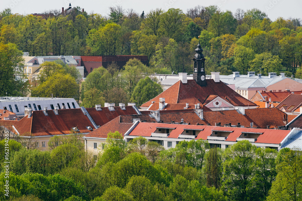 Springtime cityscape of Tartu town