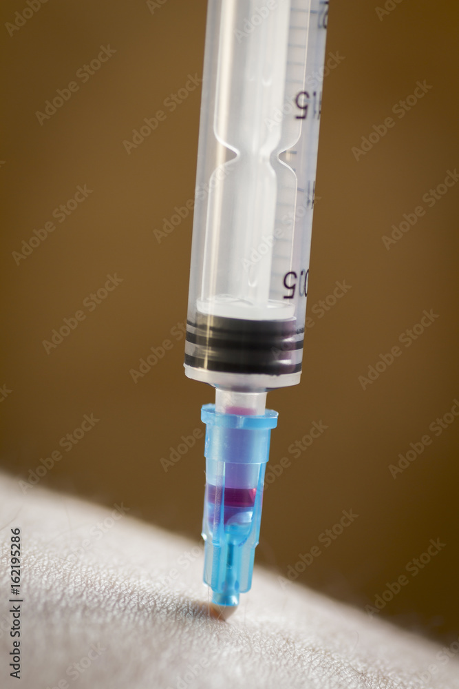 The procedure for injecting drugs at home close-up. The procedure for injecting drugs at home close-up.